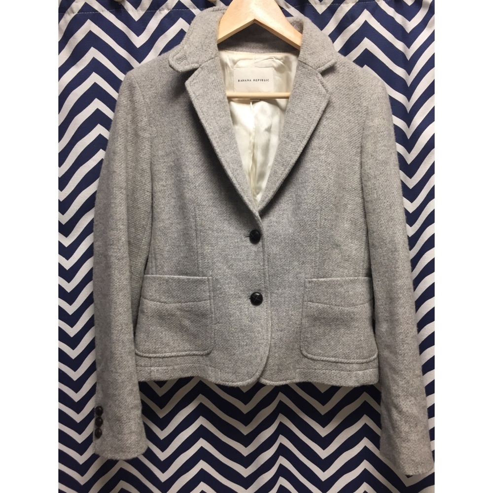 Grey wool blazer from Banana Republic.